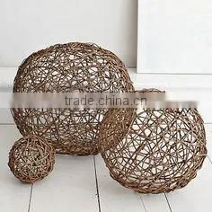 Eco Friendly 100 % Natural Handwoven Bamboo Rattan and Seagrass Decorative Ball photo-3
