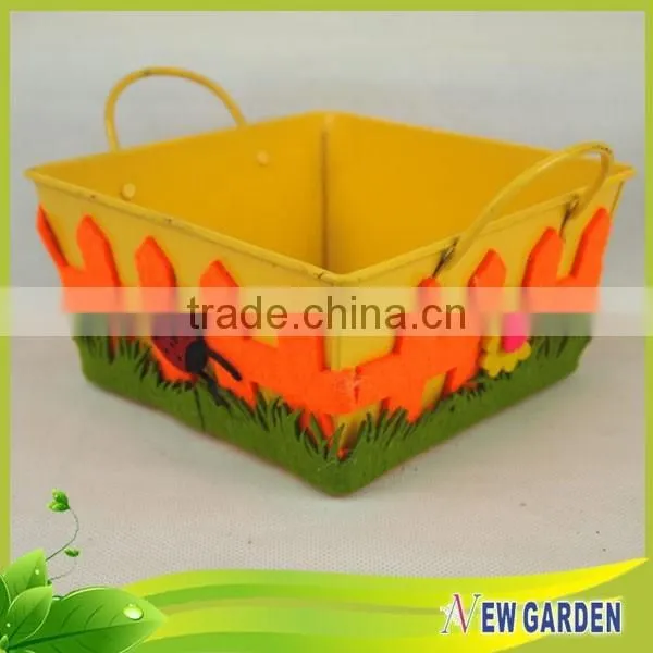 High Appraise Unique Metal Storage Basket,Decorative Metal Flower Pot photo-3