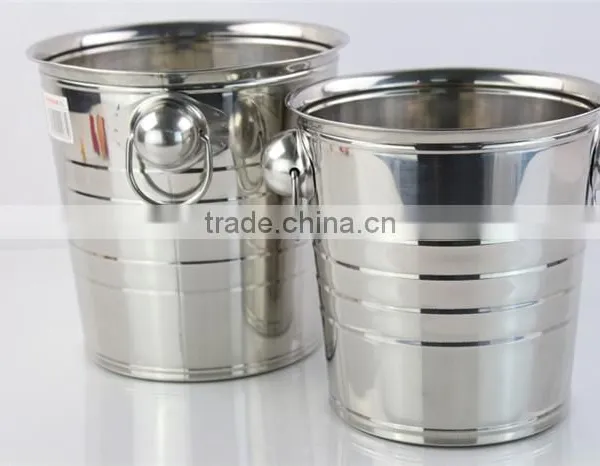 Bar Using Custom Logo Stainless Steel Beer Drinking Ice Bucket With Handle photo-4