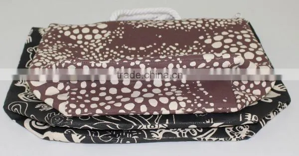Twisted Rope Handle Nature Print Bag - From India - Made From Laminated Canvas photo-3