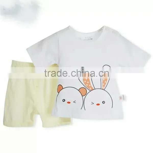 Wholesale Cotton New Spring And Autumn Kids Clothing Set Rabbit Top And Baby Pants For Infant photo-3