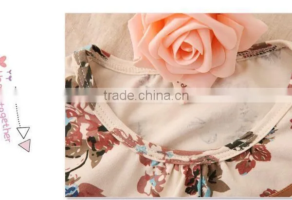 Free Shipping New Girls Baby Kids Toddlers Summer Floral Print Dress Bow Sleeveless Long Sleeve Tutu Dress Children's Clothing photo-5