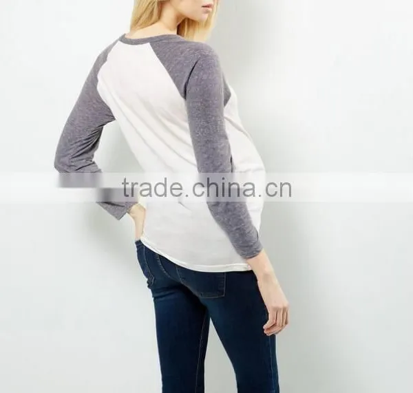 Maternity Clothes Pregnant Women Raglan Sleeve T-shirt photo-4