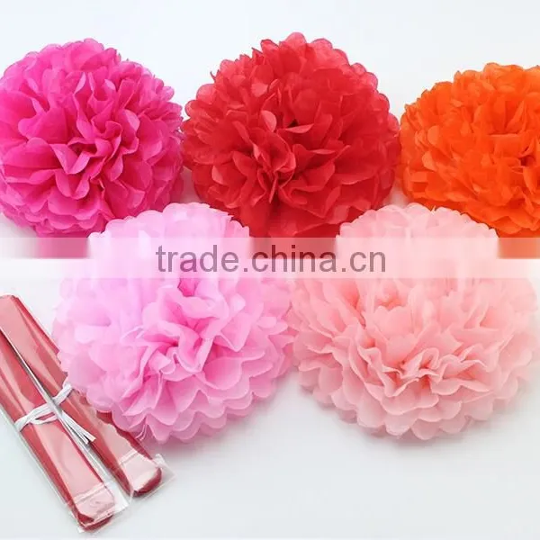 Beautiful Colored Tissue Paper Pompoms for Party Decoration photo-4