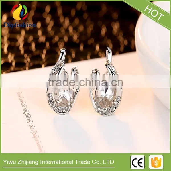Latest Fashion Drop Shape Ladies Zircon Stone Stud Earrings photo-5