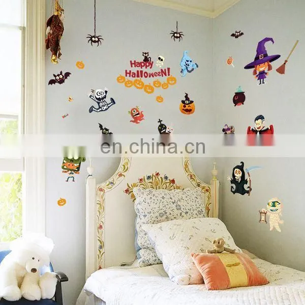 2017 New Halloween Decotation Wall Sticker , House Spirit Pumpkin Lamp Display Window Decoration Sticker photo-4