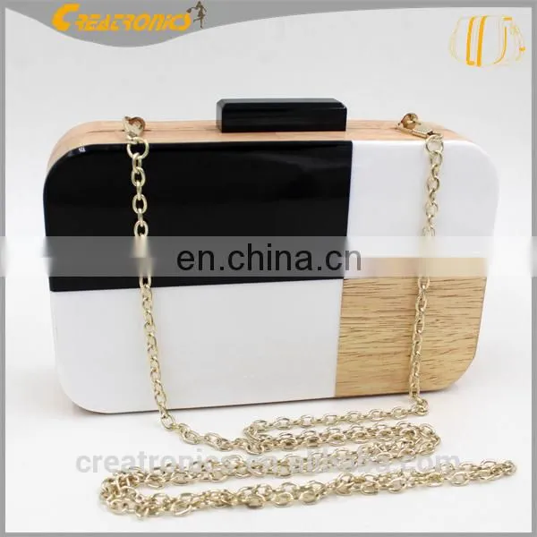 Trendy Mixed Color Clutch Bag Fashion Box Clear Acrylic Evening Bag photo-6