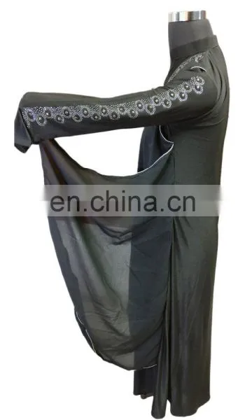Black Color Casual Wear Silver Diamond Stone Work Islamic Wear Burkha Abaya Designs 2017 (dubai Abaya 2017) photo-5