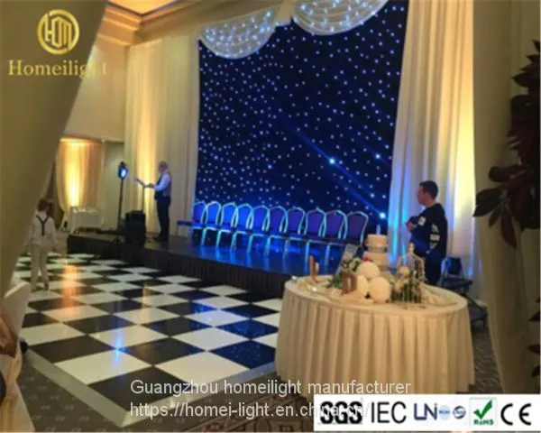 Blue and White Mix Led Star Curtain Cloth Wedding Backdrop photo-3