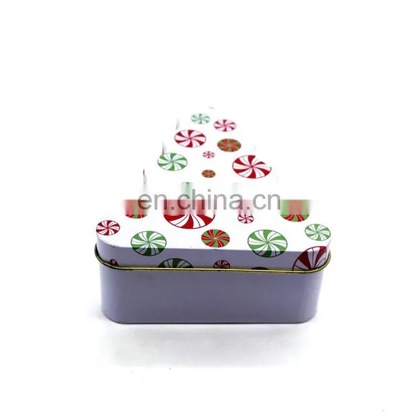 Tree Shaped Christmas Empty Irregular Matal Storage Tin Box Can photo-2