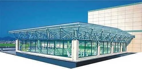 For Workshops Painting Steel Structure Glass Canopy photo-3