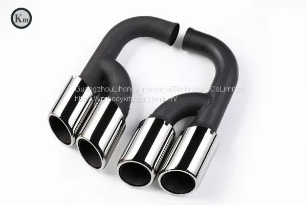 Km for Cayenne S Style 958 2011-2014 Exhaust Tip Exhaust Pipes Muffler Tips Tail Pipe Black Titanium photo-3