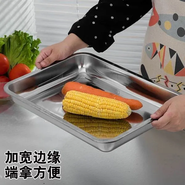 Baking Tray Shallow Metal Container Used for Baking Foods Colorful Pans Stainless Steel Pots, Pans, Kettles photo-2