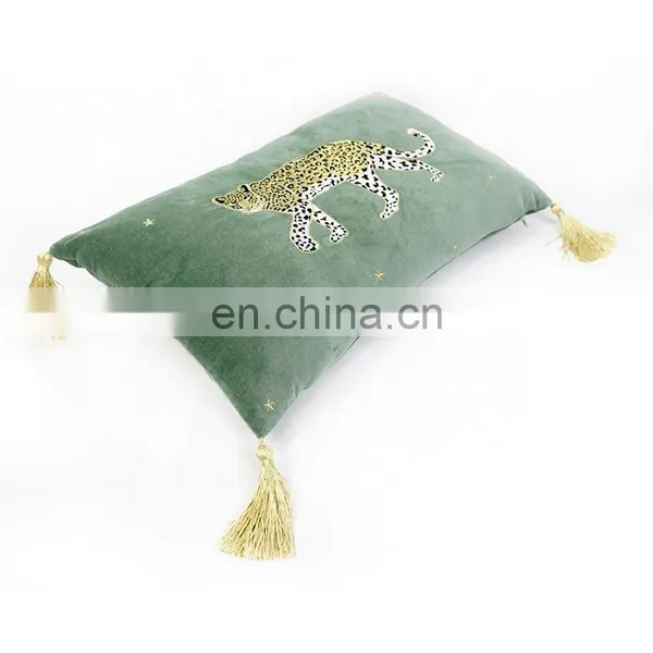 Decorative Velvet Throw Pillow Cushion Cover With Tassels for Couch photo-4