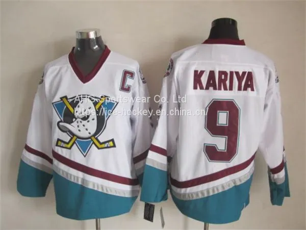 Anaheim Ducks #9 Kariya Throwback White Jersey