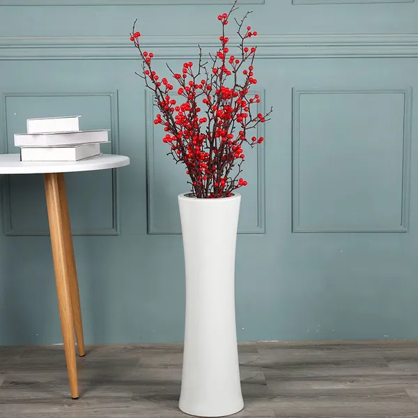 Creative Large White Seal Jingdezhen Ceramic Floor Vase For Living Room Office Study photo-2