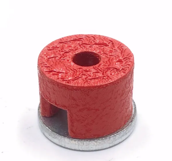 Red Painted Cast AlNiCo Shallow Pot Magnet With Threaded Hole photo-4