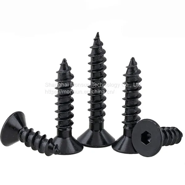 Hexagon Socket Wood Screws, Fiberboard Screws, Black Phosphated C1022 Hardened Screws Manufacturers Supply photo-2