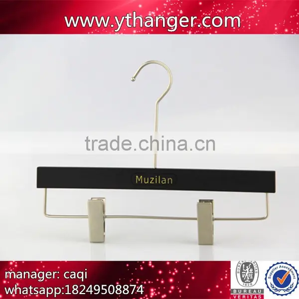 CY-650 Luxury Black Rubber Hanger Touch Soft Flocking Plastic Belt Hanger photo-5