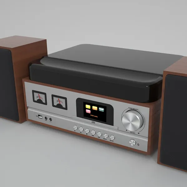 Turntable 7-in-1 Vinyl Turntable De Dl Record Player Vintage Wood With Bluetooth, FM Radio, Integrated Stereo Speakers, CD / MP3 /USB Play & Aux in