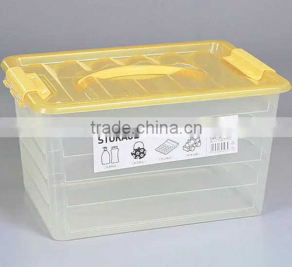 Large Thick Transparent Plastic Storage Box With Handle photo-2