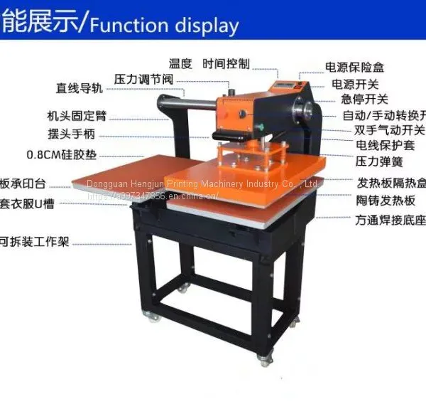 Hengjun Garment Digital Printing Pneumatic Double Position Hot Stamping Machine Heat Transfer Korean High Pressure Shaking Hot Stamping Machine photo-4