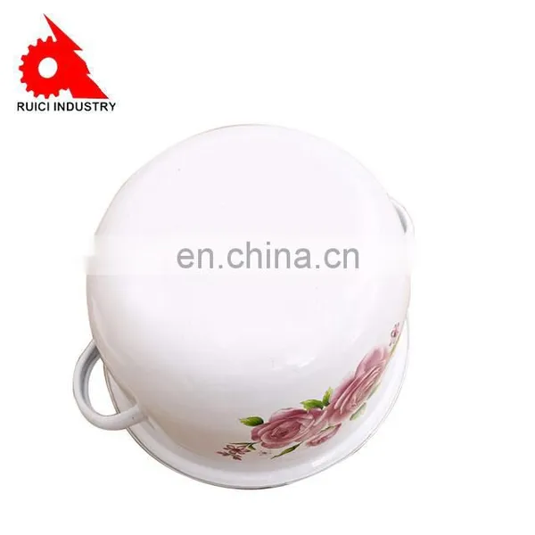China Enamel Coated White 5pcs Iron Enamel Cookware photo-3