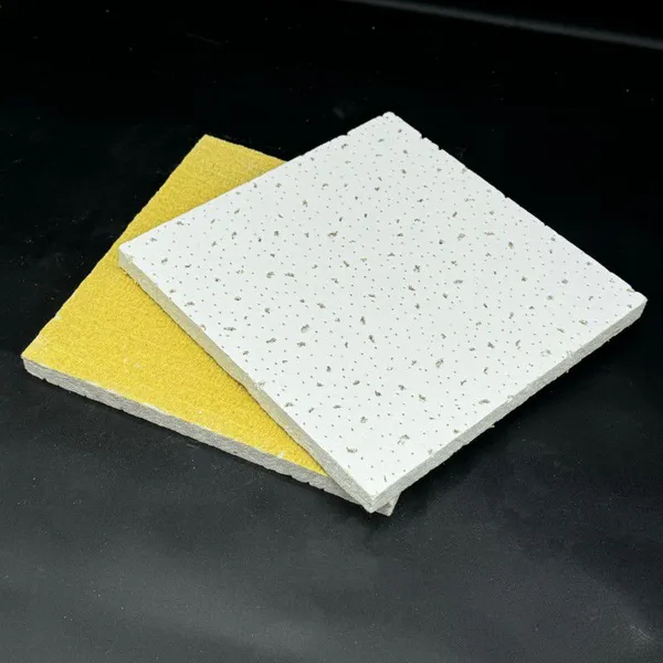 Square Mineral Fiber Acoustic Ceiling Panels With Wood Wool Design photo-5