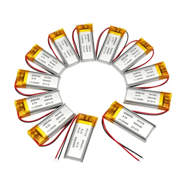 Factory Direct Sale 701535 Pouch Cell 350mAh 3.7V Lithium Polymer Battery 500 Cycles for Small Household Appliances Electronics photo-3
