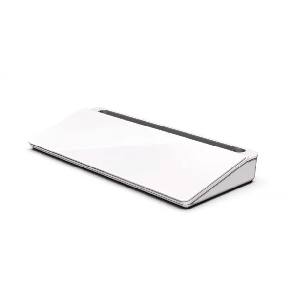 Desktop Writable Glass Whiteboard Organizer Storage Box With Table Lamp, Calculator and Wireless Charger photo-4