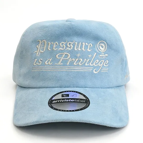 Custom Logo High Quality Suede Baseball Cap Wholesale Soft 5 Panel Flat Embroidery Dad Hat for Brands photo-5