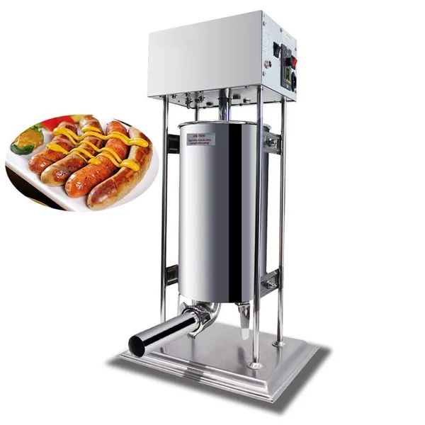 MO-Qdmech Sausage Stuffer Filling Machine RL058 Electric Vertical Stainless Steel 4 Nozzle Speed Control for Butcher Home