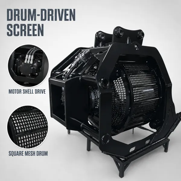 20 Ton Excavator Rotary Screen Bucket for Recycling Demolition Screening Fit Excavator Attachment photo-5