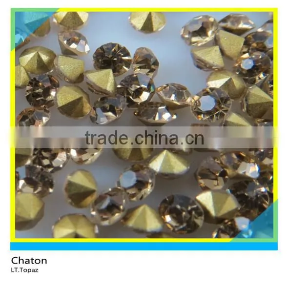 Wholesale Shiny Lime Pointback Chaton Hotfix Pointback Glass Rhinestone photo-3