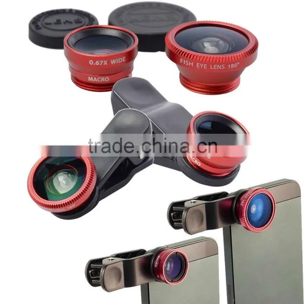 3 In1focusing Mirror Focus Lamp Fisheye Lens ,mini Camera Lens 3 in 1 Lens Kit photo-3