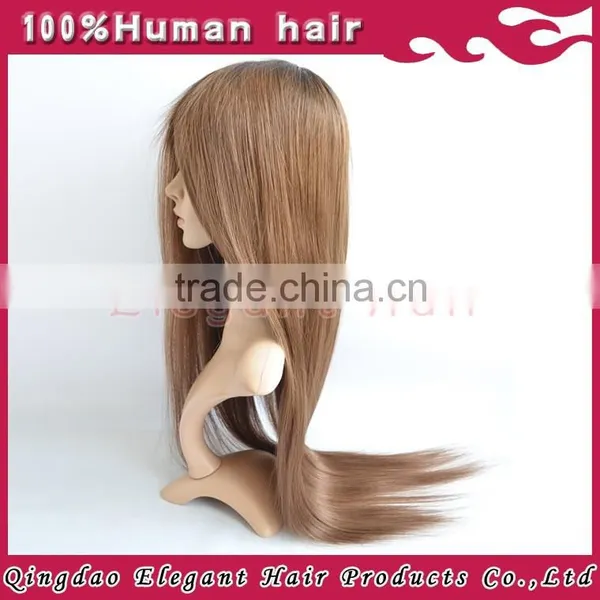 5a Top Quality Swiss Lace Cheap Dark Knots Brazilian Human Hair Silk Base Wig photo-2