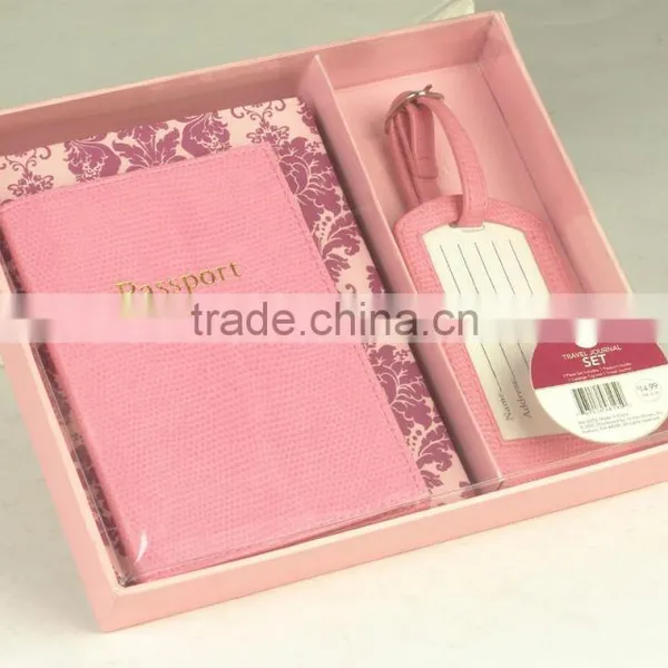 Travel Set, Luggage Tag+Passport Holder+Journal in Gift Box