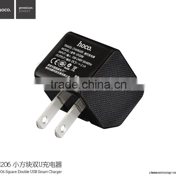 HOCO UH206 Square Double USB Smart Charger For Universal Mobile Phone 2.1A Traveling Series 3C Charger photo-5