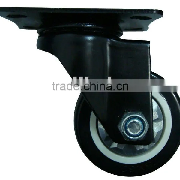 Mid-duty ,Black PU With Bearing Caster Wheel