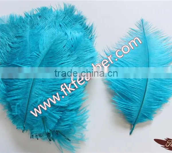 Natural Craft Ostrich Feather Fabric And Blue Decoration Ostrich Feather Coat photo-4