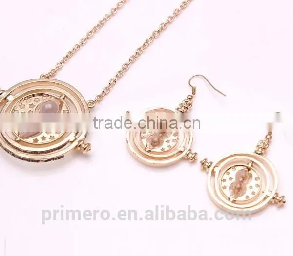 Hot Sale Drop 18K Gold Plating Time Turner Design Hourglass Dangle Earrings photo-5