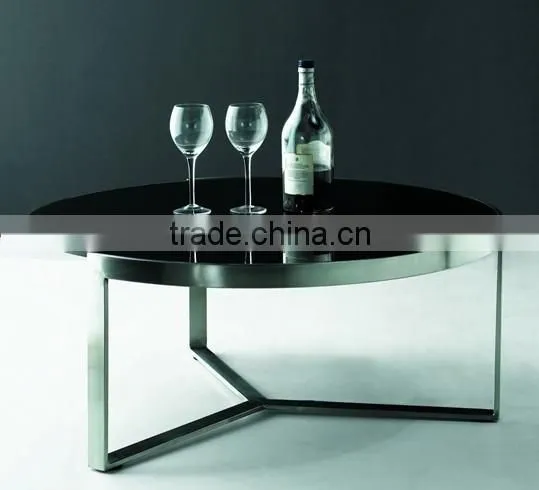 Glass Square Table in Stainless Steel Frame CT-075 photo-3
