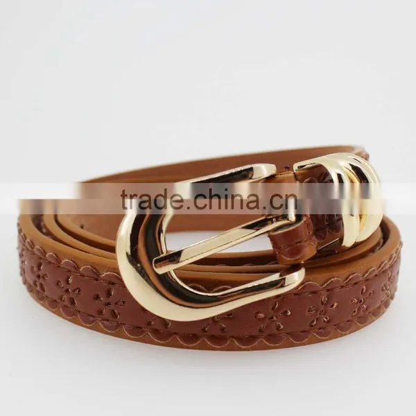Women's Casual Belt With Brown PU Leather in Yiwu Factory Waist Belt for Lady photo-2