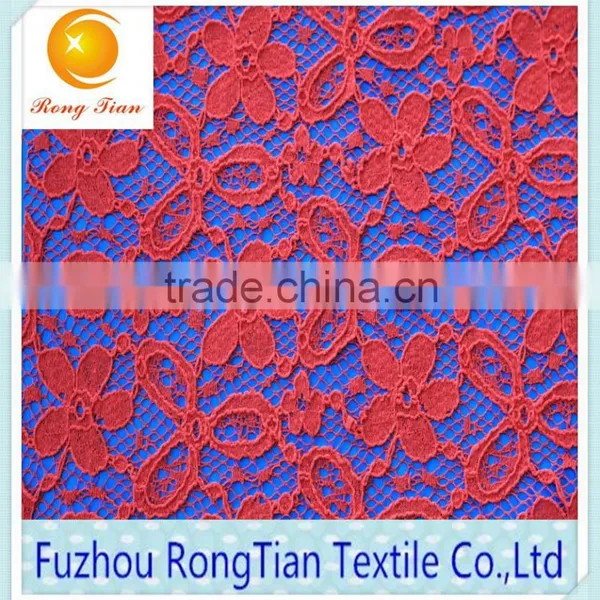 High Quality Hot Red Spandex Lace Fabric for Underwear Fabric photo-3
