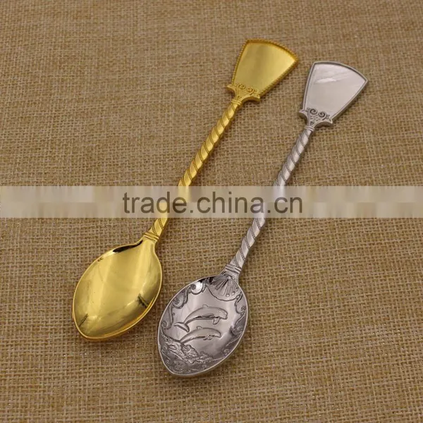 Good quality gold coffee spoon/silver ice cream spoons as promotion gifts