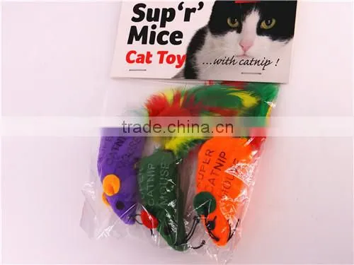 Mouse Shape Cat Toy Ruff Tumble Super Catnip Mouse Cute Toy Mouse With Feather Teasting photo-3