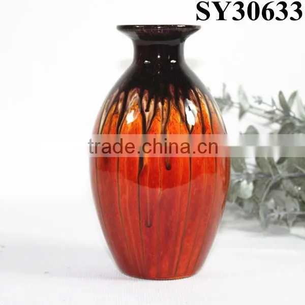 Indoor and Outdoor Ceramic Orange Flower Vase Wholesale photo-3