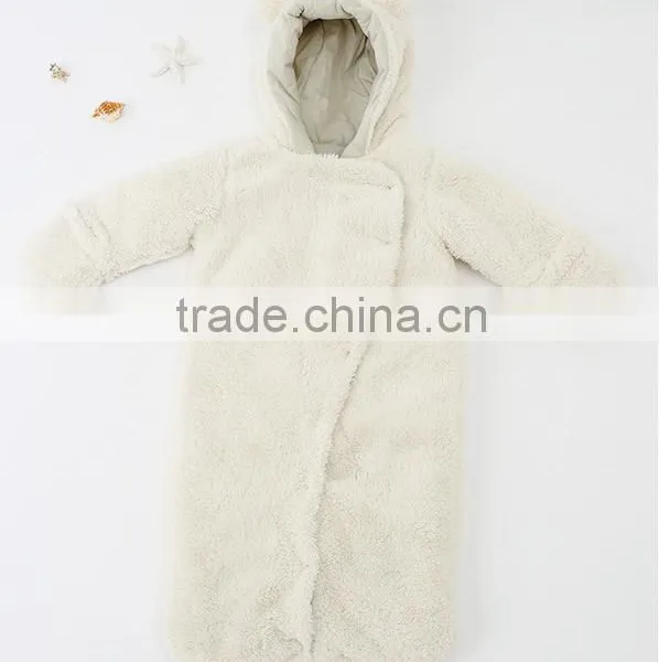 White Faux Fur Baby Sleeping Bag Winter photo-2