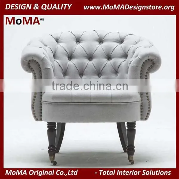 MA-IT204 Italian Design Rustic Hotel Lounge Sofa Chair With Wheels