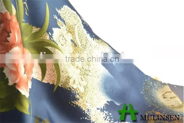 Shaoxing Textile Polyester 50D Dubai Floral Satin Fabric photo-4